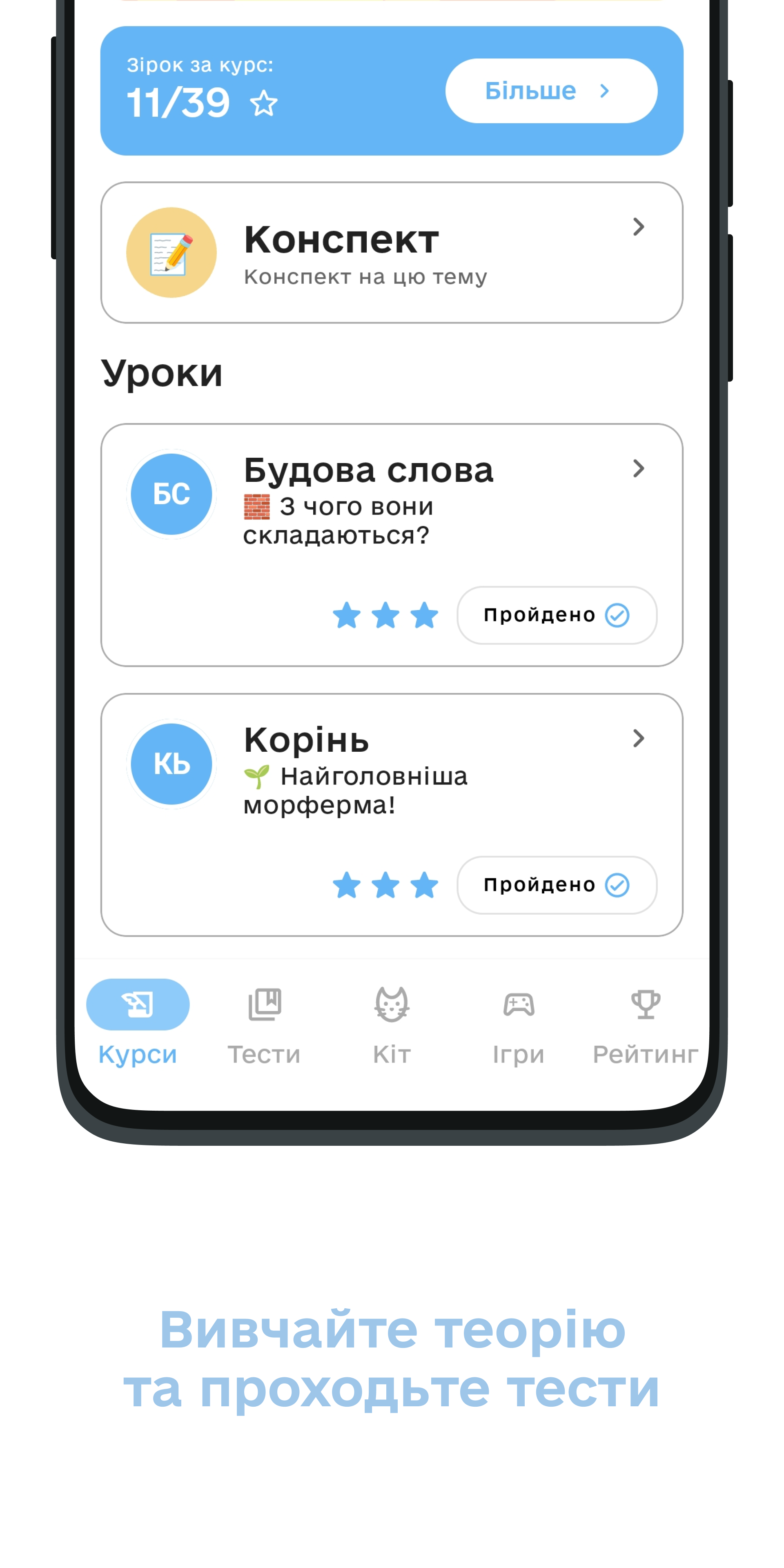 Уроки та тести